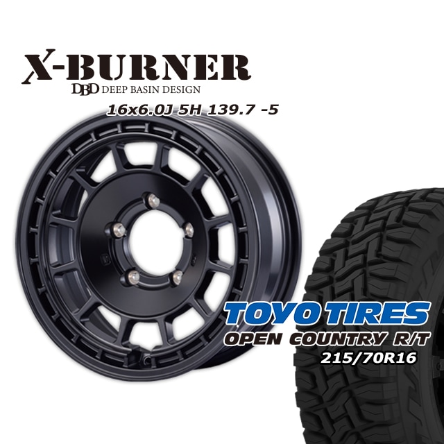 FARM X-BURNER �ޥåȥ֥�å� 16��6J/5H -5 �ȡ��衼 �����ץ󥫥�ȥ꡼ R/T 215/70R16 (4�ܥ��å� or 1��)