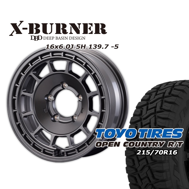 FARM X-BURNER �ޥåȥ���᥿��å� 16��6J/5H -5 �ȡ��衼 �����ץ󥫥�ȥ꡼ R/T 215/70R16 (4�ܥ��å� or 1��)