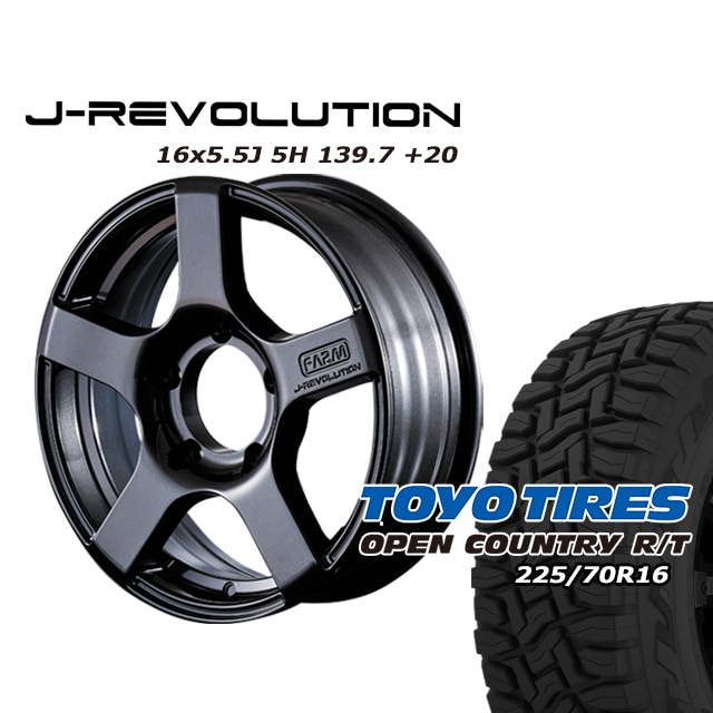 FARM J-REVOLUTION ����᥿��å� 16��5.5J/5H+20 �ȡ��衼 �����ץ󥫥�ȥ꡼ R/T 225/70R16 (�ۥ磻�ȥ쥿��) (4�ܥ��å� or 1��)