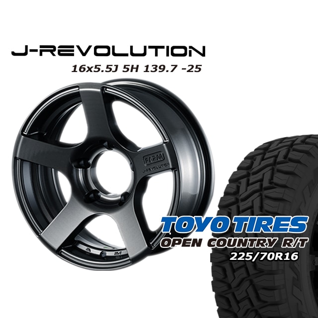 FARM J-REVOLUTION ����᥿��å� 16��5.5J/5H-25 �ȡ��衼 �����ץ󥫥�ȥ꡼ R/T 225/70R16 (�ۥ磻�ȥ쥿��) (4�ܥ��å� or 1��)