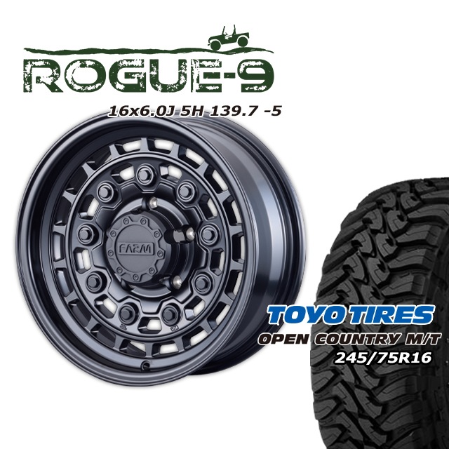 FARM ROGUE-9 �ޥåȥ֥�å� 16��6J/5H -5 �ȡ��衼 �����ץ󥫥�ȥ꡼ MT 245/75R16 (4�ܥ��å� or 1��)