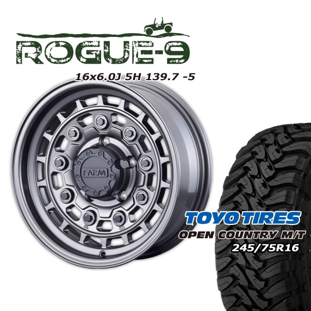 FARM ROGUE-9 �ޥåȥ���᥿��å� 16��6J/5H -5 �ȡ��衼 �����ץ󥫥�ȥ꡼ MT 245/75R16 (4�ܥ��å� or 1��)