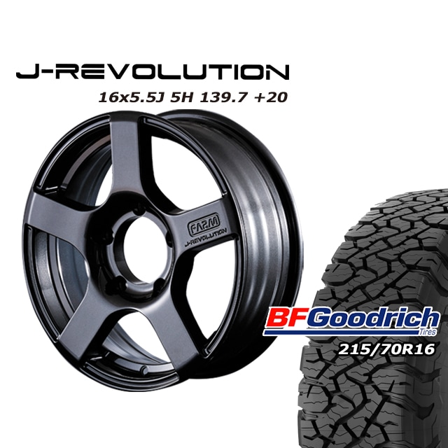 FARM J-REVOLUTION ����᥿��å� 16��5.5J/5H+20 BF���åɥ�å�All-Terrain T/A KO3 215/70R16 (4�ܥ��å� or 1��)