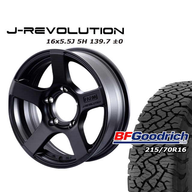 FARM J-REVOLUTION �ޥåȥ֥�å� 16��5.5J/5H��0BF���åɥ�å�All-Terrain T/A KO3 215/70R16 4��set