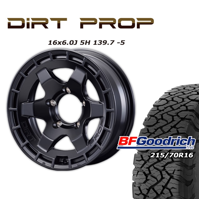 FARM DIRT PROP �ޥåȥ֥�å� 16��6J/5H -5 ���åɥ�å� All-Terrain T/A KO3 215/70R16 (4�ܥ��å� or 1��)