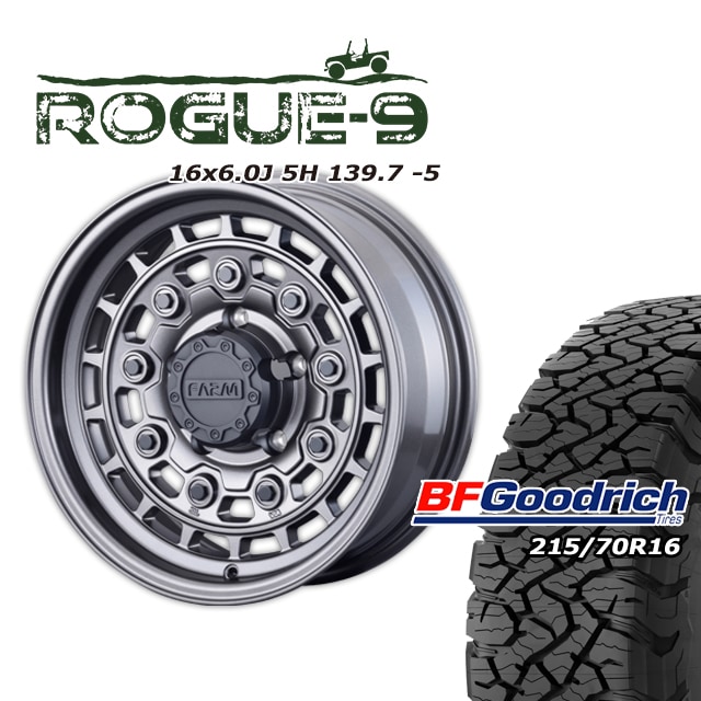 FARM ROGUE-9 �ޥåȥ���᥿��å� 16��6J/5H -5 ���åɥ�å� All-Terrain T/A KO3 215/70R16 (4�ܥ��å� or 1��)