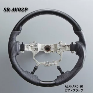 トヨタ アルファード / ヴェルファイア 30系 ステアリング [ピアノブラック SR-AV02P]