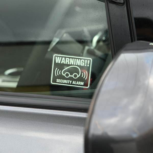 お得な3枚セット車用 セキュリティ ステッカー warning 可愛い コンパクトカータイプカーセキュリティー ダミー 耐水 防水 car security