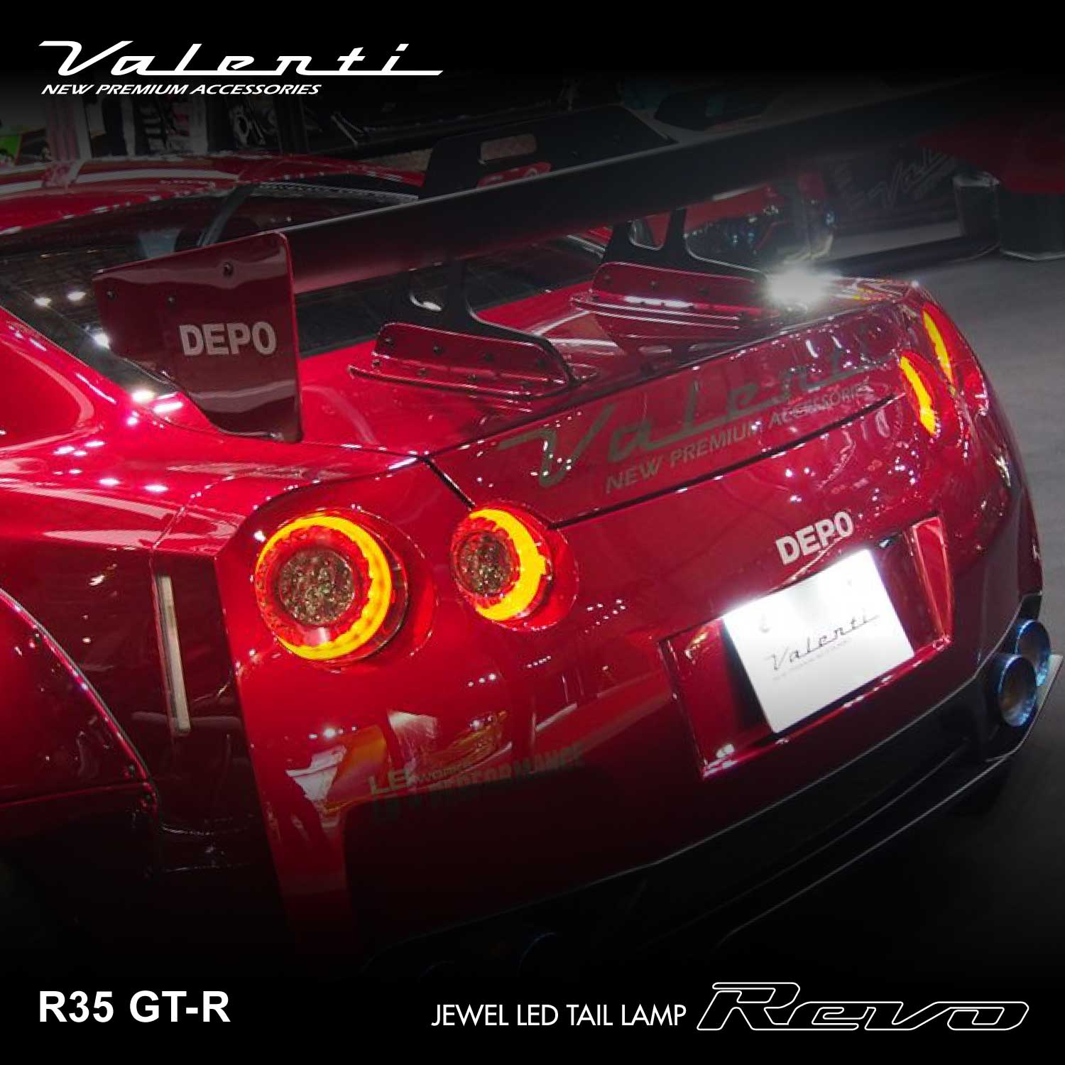【動作確認済】日産R35 GT-R用後期型風ヴァレンティLEDテールライトクリア 動作確認済】日産R35 GT-R用後期型風ヴァレンティLEDテール