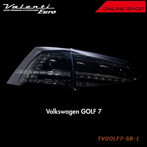 【補修用・片側のみ】　ヴァレンティ　ジュエルLEDテールランプ EURO　フォルクスワーゲン　ゴルフ7【VALENTI JEWEL LED TAIL LAMP EURO】[スモークレンズ／ブラックインナー　TVGOLF7-SB-1]
