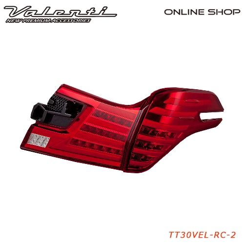 【補修用・片側のみ】　Valenti ヴァレンティ　ジュエルLEDテールランプ Revo　タイプ2, トヨタ　ヴェルファイア (30系),  【VALENTI JEWEL LED TAIL LAMP Revo】[レッドレンズ／クローム　TT30VEL-RC-2]-VALENTI