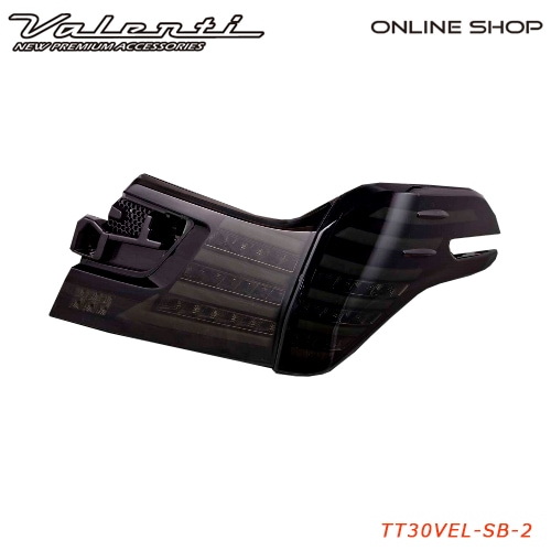 【補修用・片側のみ】　Valenti ヴァレンティ　ジュエルLEDテールランプ Revo　タイプ2<br>トヨタ　ヴェルファイア (30系)<br>【VALENTI JEWEL LED TAIL LAMP Revo】[ライトスモーク／ブラッククローム　TT30VEL-SB-2]