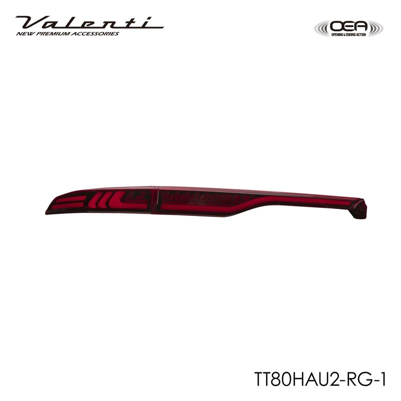 【補修用・片側のみ】Valenti ヴァレンティ トヨタ ハリアー 80系 ジュエルLEDテールランプULTRA タイプ2 アッパー（上側）のみ OEA シーケンシャル 流れるウインカー 1年保証 レッドレンズ／グロスブラック【TT80HAU2-RG-1】