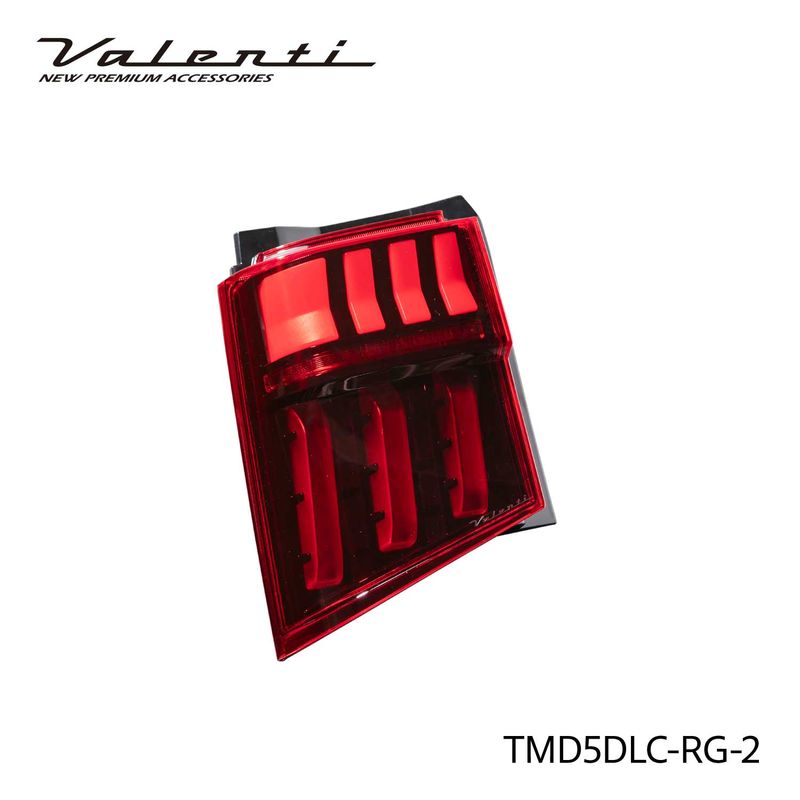 【補修用・片側のみ】Valenti ヴァレンティ 新型 デリカ D:5用 (年式2026.1～)  ジュエルLEDテールランプ レッドレンズ/グロスブラック ULTRA 保安基準適合 Eマーク取得 1年保証 【TMD5DLC-RG-2】