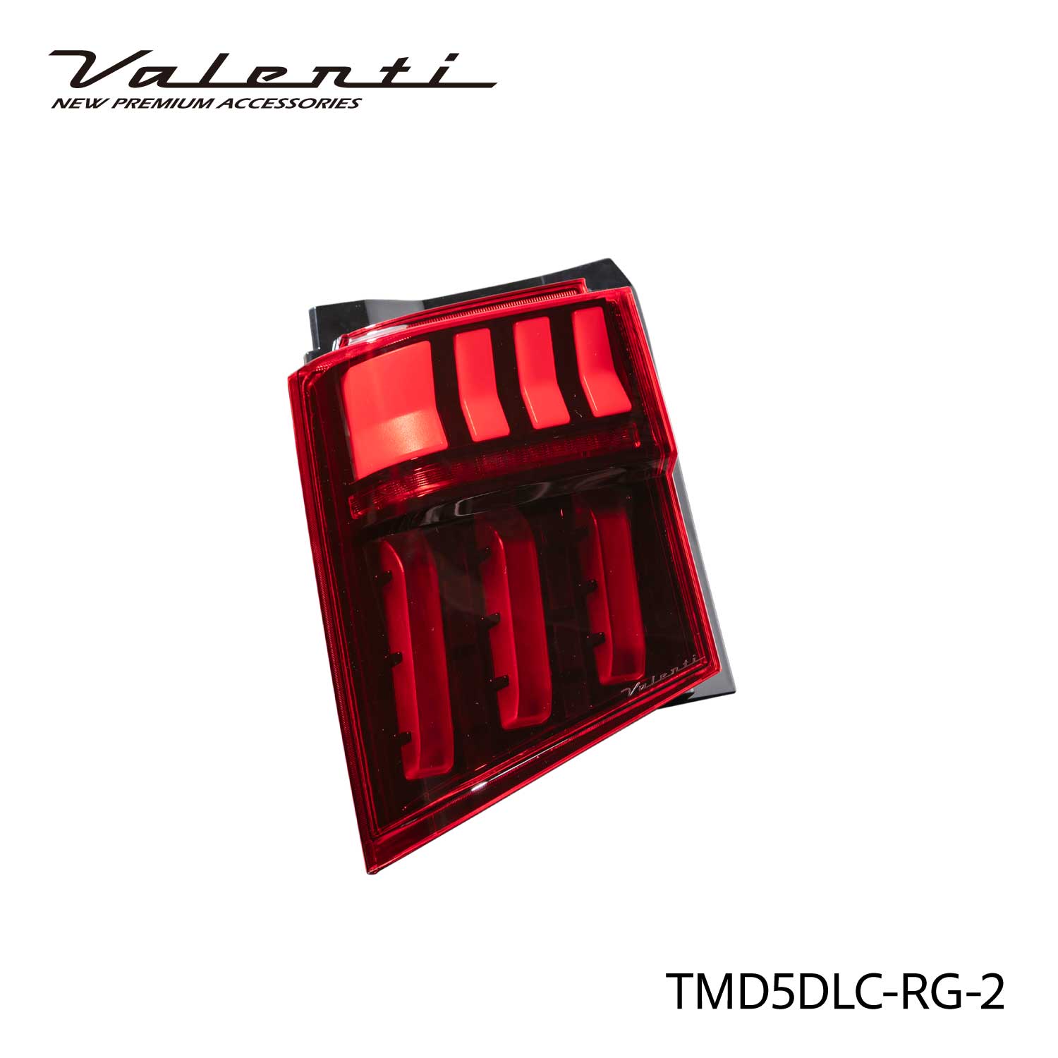 【補修用・片側のみ】Valenti ヴァレンティ 新型 デリカ D:5用 (年式2026.1～)  ジュエルLEDテールランプ レッドレンズ/グロスブラック ULTRA 保安基準適合 Eマーク取得 1年保証 【TMD5DLC-RG-2】
