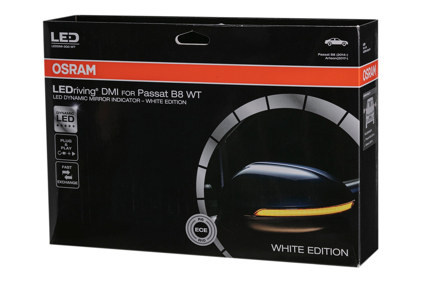 OSRAM オスラム【正規品】ドアミラーウインカー LEDrivingR dynamic mirror indicator  for VW Passat B8 VWパサートB8 / ゴルフ8用 OSRAM LEDrivingR ダイナミックミラーインジケータークリア
