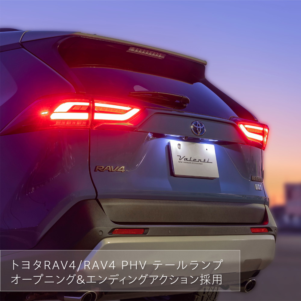 Valenti ヴァレンティ　トヨタ RAV4 50系 ジュエルLEDテールランプULTRA レッドレンズ/グロスブラック【TT50RAU-RG-1】