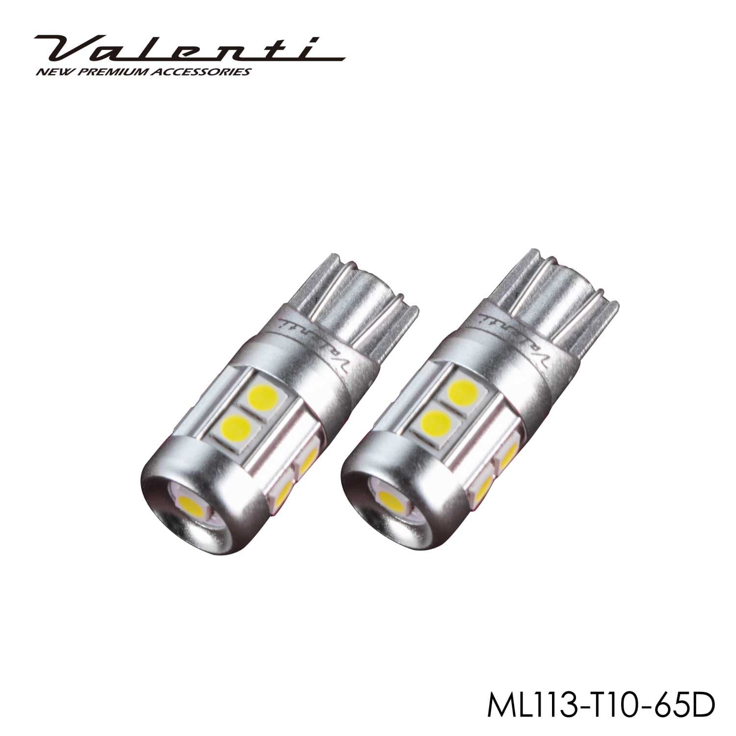 Valenti ヴァレンティ ML113-T10-65D ジュエルLEDバルブ MLシリーズ クールホワイト 6500K T10形状 490lm 2個入 ポジションランプ 12V専用