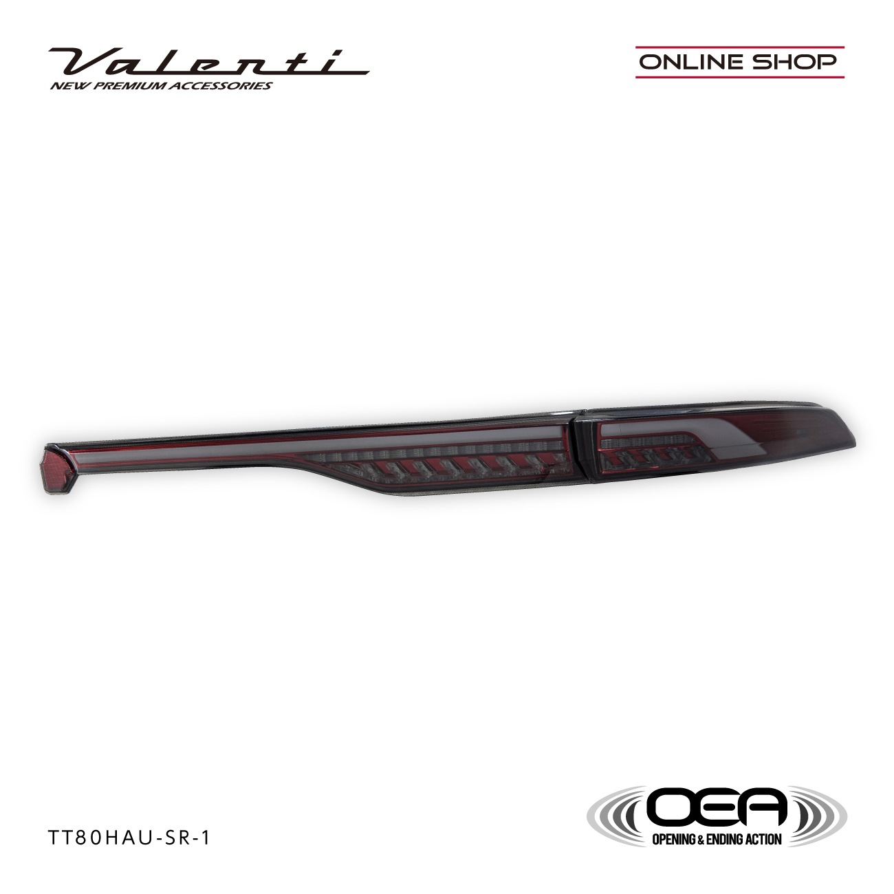 【公式ショップ限定カラー】Valenti ヴァレンティ　ハリアー 80系 2020年6月-2022年8月登録車用　ジュエルLEDテールランプULTRA アッパー（上側）のみ OEA シーケンシャル 流れるウインカー 保安基準適合 Eマーク取得 1年保証【TT80HAU-SR-1】