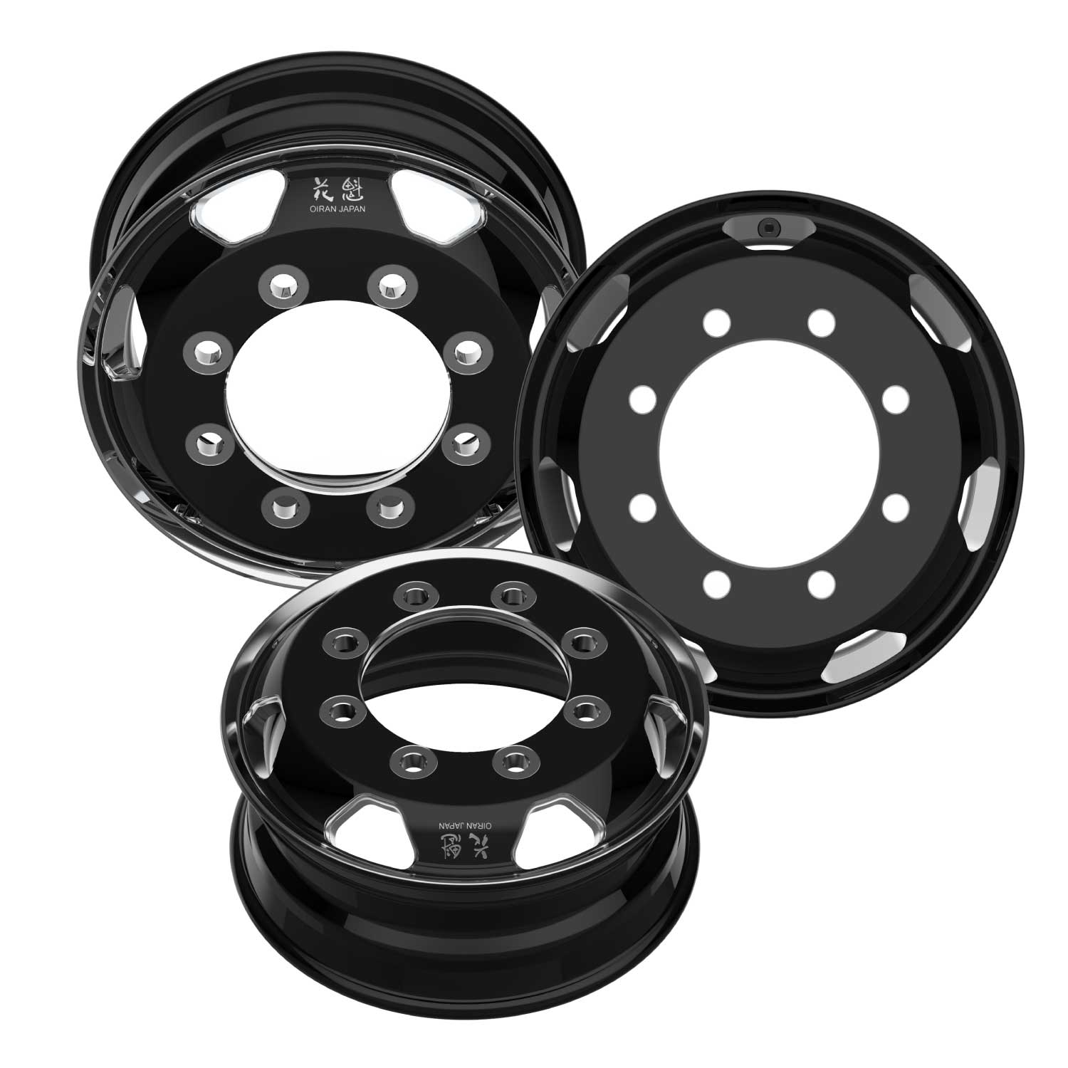 花魁 OIRAN アルミホイール 19.5×6.75/8穴 新ISOタイプ フロント/リア用 トラック用 JWL-T認証取得 VIA認証取得【OT-HB1】【OT-MB1】