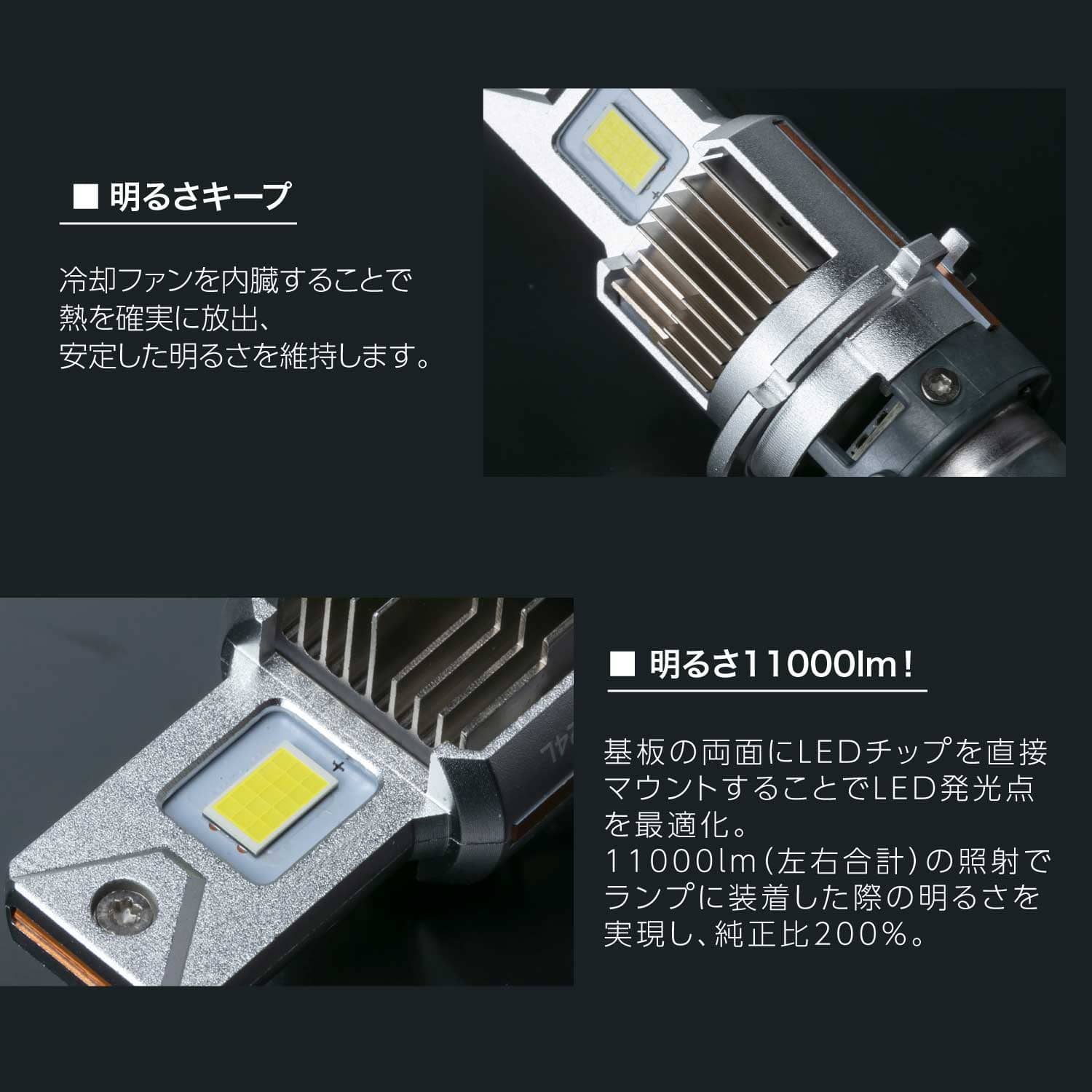 Valenti ヴァレンティ 純正HID交換タイプ LEDヘッドバルブ XEスマートD2D4共用 ホワイト 6000K 保安基準適合 車検対応 2年保証【LXE33-D2D4-60】