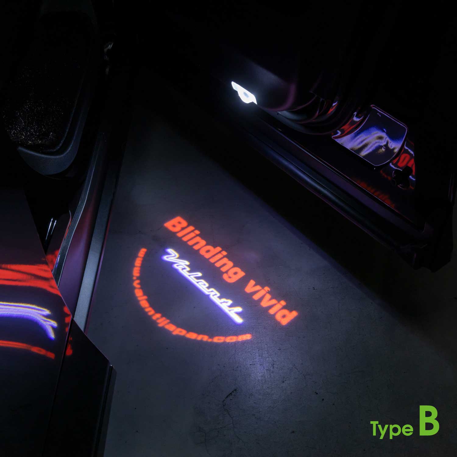 VALENTI(ヴァレンティ) ジュエルLEDプロジェクションカーテシランプ ドアウェルカムライト ロゴ投影 2個入 保安基準適合 1年保証【PCL】