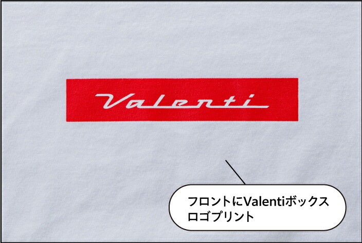 Valenti ヴァレンティ 【公式ショップ限定】 ロゴプリント Tシャツ 2022年 夏物 新作 7.1オンス ボックスロゴ ホワイト ブラック ネイビー ライトオリーブ ダークキャメル  メンズ