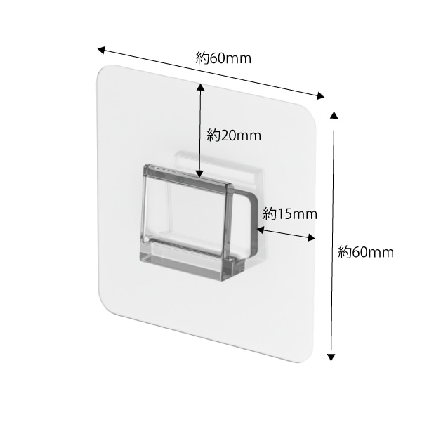 1089 フィルムフック ポリウレタンタイプ F-11 W6×H6cm クリア
