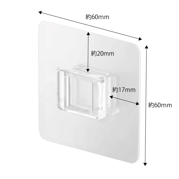 1090 フィルムフック ポリウレタンタイプ F-10 W6×H6cm クリア