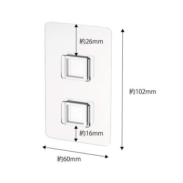 1136 フィルムフック ポリウレタンタイプF-10 W6×H10.2cm クリア