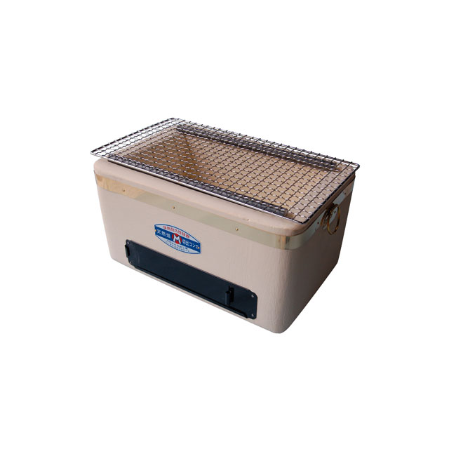 丸和工業　七輪　天然岩　切り出しコンロ 丸和工業製 天然珪藻土岩切り出し 焼鳥七輪30cm 真鍮巻