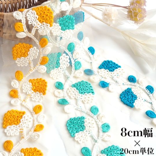 細幅1cm幅の花柄チロリアンテープから幅広サイズの厚手の手芸用テープ