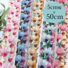5cm幅 人気累計5000m販売！インド刺繍リボン くすみカラー チュールリボンヘアアクセサリー 衣装装飾 バッグ装飾 ポーチ装飾ハンドメイドキーチャーム 推し活キーチェーンキーリング作り 手芸材料 チュールレースリボン 営業日即日発送  [ワールデザインmakiras 全商品商用可 リボンレース卸]