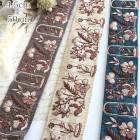 4.5cm幅 ヨーロッパテイストイラスト風刺繍花柄インド刺繍リボン カメラストラップ 持ち手テープ 営業日即日発送 