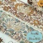 8cm幅 鳥と花柄刺繍リボン インドリボン 太幅 特大幅 布リボンブレード チロリアンテープ 営業日即日発送 