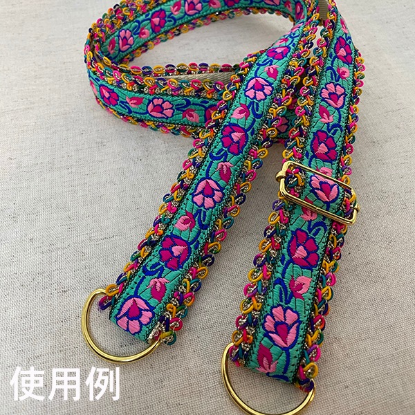 2cm幅 インドフラワー刺繍チロリアンテープ インド細幅リボン フラワー刺繍 カメラチェーン カチューシャ 営業日即日発送 