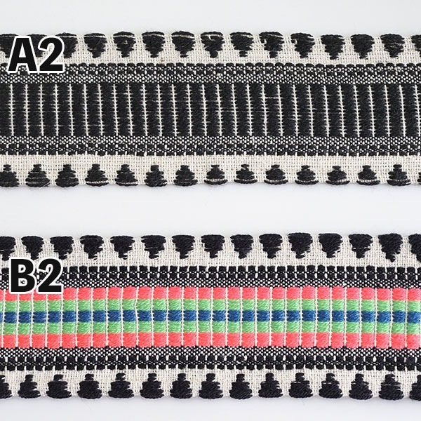 8cm幅 オリジナルリボン ウールリボン 刺繍 コットン生地 インドリボン  アクセサリーパーツ 太幅 チロリアンテープ 営業日即日発送 