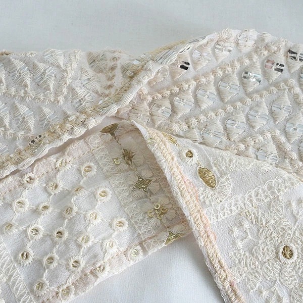 6cm幅 ジョーゼット刺繍リボン オリジナルインド刺繍リボンブレード 太幅ブレード 営業日即日発送 