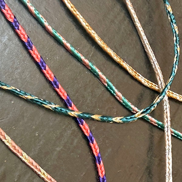 3mm幅 天然素材 サブラ糸 サボテンシルク編み込み紐ブレードモロッカンシルク 巾着用紐ブレード 光沢糸テープ クッションパイピングカーテン 営業日即日発送