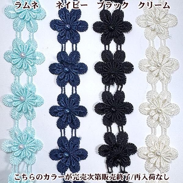 ジャンクジャーナル素材☆パール付きフラワーケミカルレース ジャンクジャーナル素材☆パール付きフラワーケミカルレース ジャンク