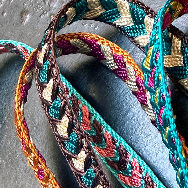 1cm幅 光沢糸サブラシルクリボンブレード リバーシブルハートモチーフモロッカンシルクテープ サボテンリボンブレード ヴィーガンシルクブレード  営業日即日発送