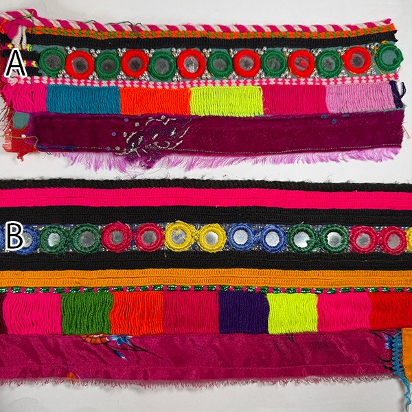 7cmから12cm幅 アフガン刺繍 アンティーク布ハギレ ミラーワーク刺繍生地 ヴィンテージ生地 古布アジア生地 ヴィンテージ布リボン 営業日即日発送[ワールデザインmakiras 全商品商用可 リボンレース卸]
