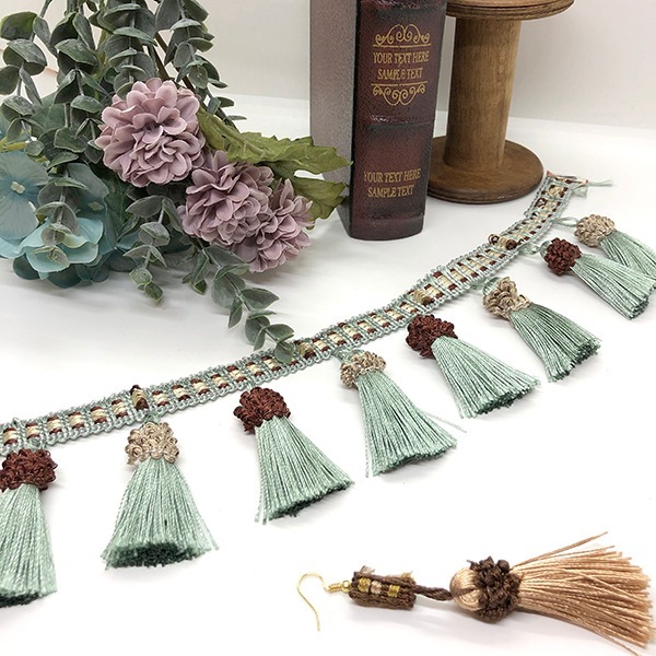 8cm幅 特大タッセルテープブレード カーテン装飾 ハンドメイドバックチャームパーツ 和装ピアスイヤリング アクセサリー材料 営業日即日発送