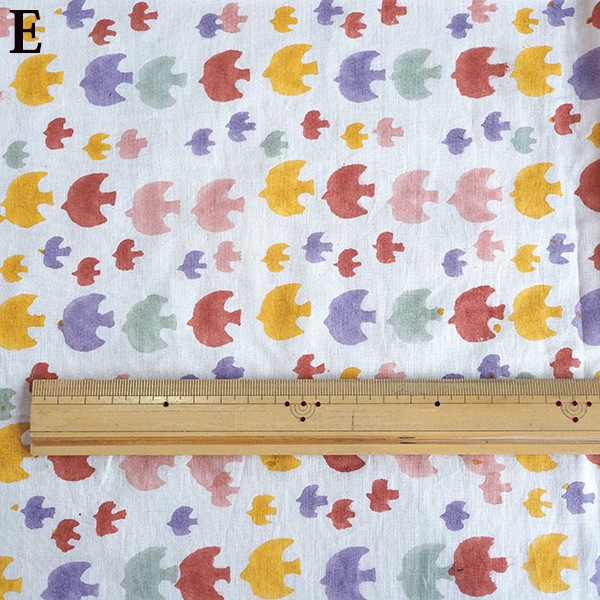 107cm×176cm インド綿100%ブロックプリント GOTSオーガニックコットン オリジナルカーテン 鳥 花柄 ドット柄 子供部屋 リビング 寝室 サイズ調節可能 フリーサイズカーテン  営業日即日発送【ワールデザインmakiras】