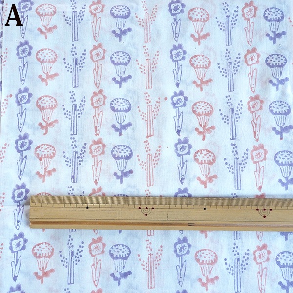 107cm×176cm インド綿100%ブロックプリント GOTSオーガニックコットン オリジナルカーテン 鳥 花柄 ドット柄 子供部屋 リビング 寝室 サイズ調節可能 フリーサイズカーテン  営業日即日発送【ワールデザインmakiras】