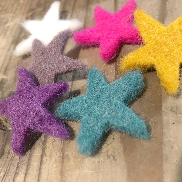 5個 羊毛フェルトパーツ 星モチーフ お星様フェルトパーツ クリスマスツリー飾りつけ スター しめ縄 レーションパーツ 営業日即日発送 