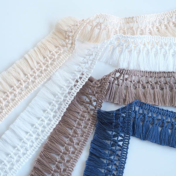 3cm幅 日本製コットンフリンジテープ 無地 単色 フリンジタッセルテープ ピアス イヤリング ポーチ ガーランド 営業日即日発送 