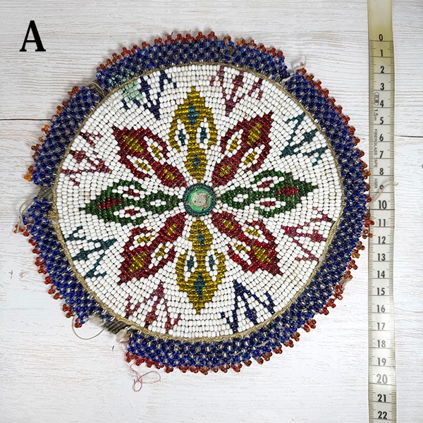 15cmから20cm アンティークビーズパーツ アフガニスタンビーズワッペン アンティークビーズ刺繍アフガンビーズパーツ ビーズワーク インテリア雑貨 リビングデコレーション ミラーワーク壁面装飾 壁掛け営業日即日発送　[ワールデザインmakiras 全商品商用可 リボンレース卸]