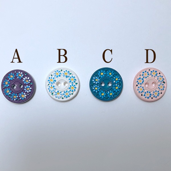 バラ売り お花柄 オーストリアプラボタン プラスチックボタンパーツ営業日即日発送 