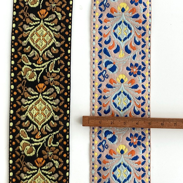 5cm幅 なめらかリボン 薄手チロリアンテープ 太幅リボン 手芸用リボン ネイティブ柄リボン  持ち手テープ 中幅手芸テープ ペット首輪 ヘアポニーフック リボンヘアゴム ハンドメイドギターストラップ チロルテープ 営業日即日発送